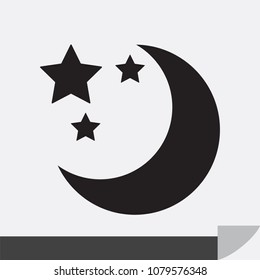 night icon flat design style