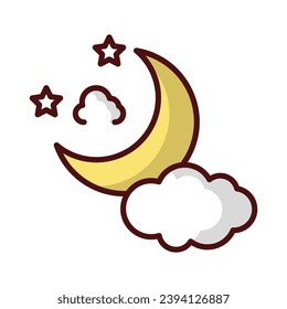 Icono de noche aislar ilustración de material vectorial de fondo blanco