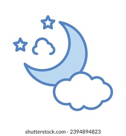 Night icon isolate white background vector stock illustration