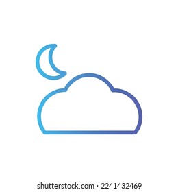 night icon with isolated vector and transparent background
