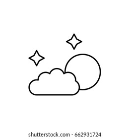 Night icon. Line icon for web and mobile interfaces.