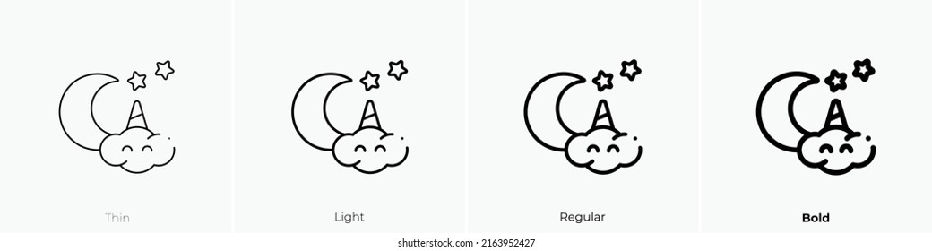 night icon. Linear style sign isolated on white background. Vector illustration.