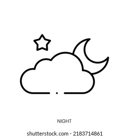 night icon. Linear style sign isolated on white background. Vector illustration