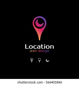 night icon. location icon for map