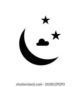 Ícone da noite logotipo definir contorno vetorial