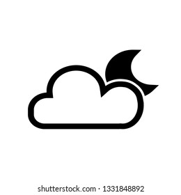  night icon, moon cloud , vector illustration isolated on white background, Moon, clouds and stars icons.  Night or bed time sign
