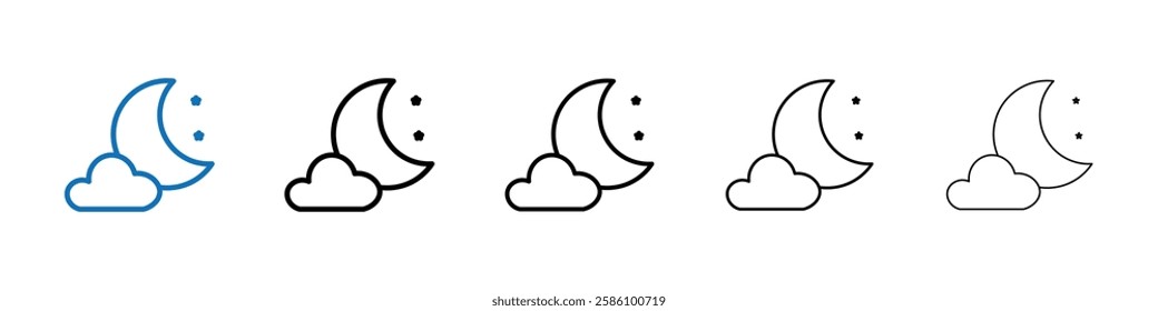 Night icon Outline vector logo for web ui