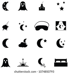 night icon set