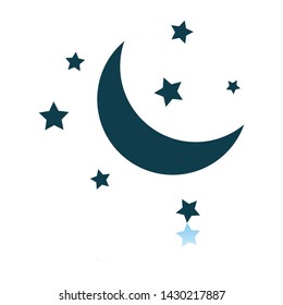 Ícone Noite. Projeto de Reflexão de Sombra. Ilustração de vetor.
