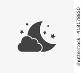 Night Icon in trendy flat style isolated on grey background. Nighttime symbol for your web site design, logo, app, UI. Vector illustration, EPS10.