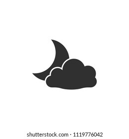 Night Icon in trendy flat style isolated. Nighttime symbol for your web site design, logo, app, UI.