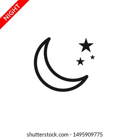 night icon in trendy flat style 