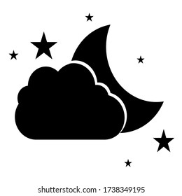 Night Icon in trendy flat style isolated on white background