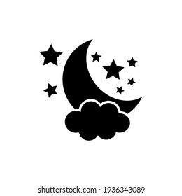 Night Icon in trendy flat style isolated on grey background. Nighttime symbol for your web site design, logo, app, UI. Vector illustration, EPS10.