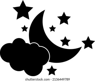 Icono nocturno de estilo moderno y plano aislado en segundo plano. Símbolo de página de icono nocturno para el diseño de su sitio web logotipo de icono nocturno, aplicación, icono nocturno Icono ilustración de vectores.eps
