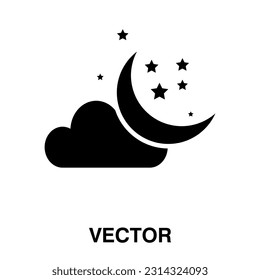 Nachtsymbol im trendigen, flachen Stil einzeln auf weißem Hintergrund, Nachtsymbol für Ihr Webdesign, Logo, app.eps