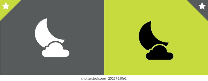 Night Icon in trendy flat style isolated on grey background. Nighttime symbol for your web site design, logo, app, UI. Vector illustration, EPS10.