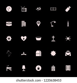 night icon. night vector icons set graves, hotel building, grave and candle heart