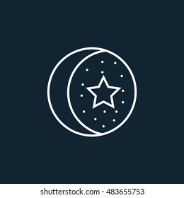 Night  icon Vector Illustration Image Web Material icon  Flat 