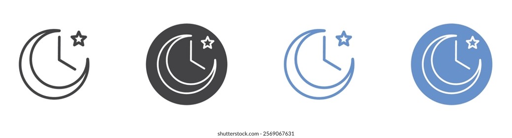 Night icon vector symbol outline sign