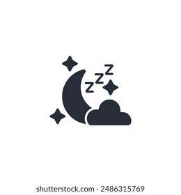 night icon. vector.Editable stroke.linear style sign for use web design,logo.Symbol illustration.