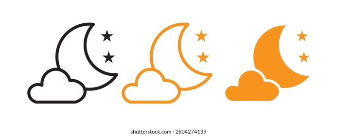 Night icon web design in vector