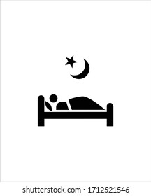 night icon,man sleep icon,vector best flat night icon.
