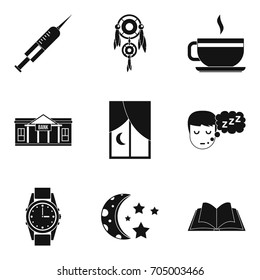 Night icons set. Simple set of 9 night vector icons for web isolated on white background