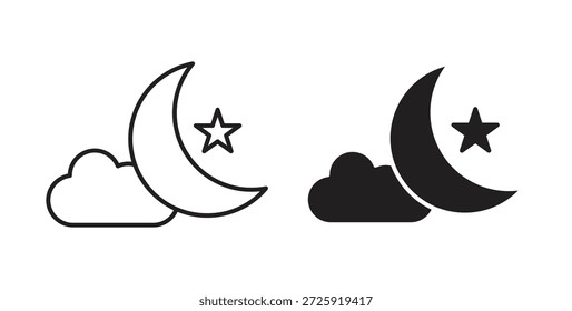 Iconos de la noche. Icono lineal de Vector aislado sobre fondo blanco.