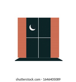 Night illustration flat design background