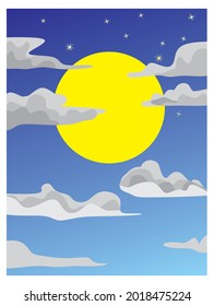 night illustration wall art vector design