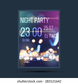 Night invitation flyer template