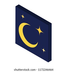 Night isometric left top view 3D icon