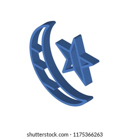 Night isometric left top view 3D icon
