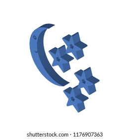 Night isometric left top view 3D icon