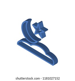 Night isometric left top view 3D icon