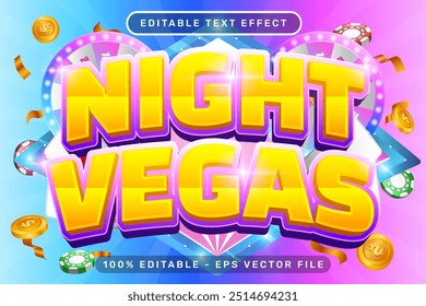 night jackpot 3d text effect and editable text effect with light background