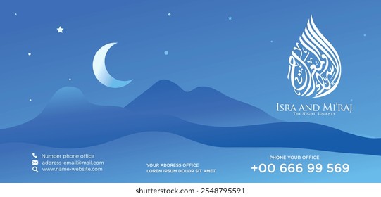 The night journey design banner template with a vector illustration of a night journey atmosphere.