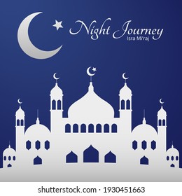 Tarjeta de saludo de Night Journey para recordar el ascenso del Profeta Mahoma 