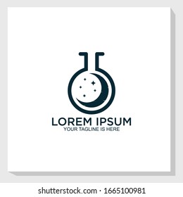 Nachtlabors Logo-Vektorillustration Design-Design, Bildungs-Logo-Vektorillustration