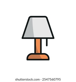 Night lamp bedroom icon vector basic design simple and modern concept graphic