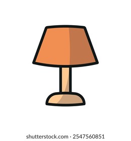 Night lamp bedroom icon vector basic design simple and modern concept graphic