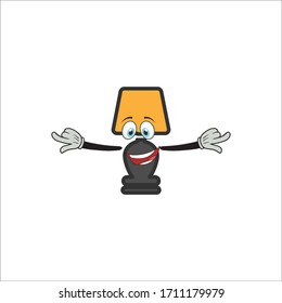 night lamp cartoon characters design with expression. you can use for stickers, pins, mascot or patches