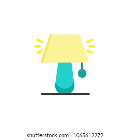 Night lamp flat icon, vector sign, colorful pictogram isolated on white. Desktop lamp symbol, logo illustration. Flat style design