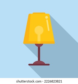 Night lamp icon flat vector. House chair. Cute work