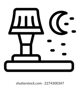 Night lamp icon outline vector. Sleep disorder. Insomnia dream