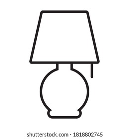icono de lámpara nocturna sobre fondo blanco, estilo de línea, ilustración vectorial