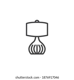 Night lamp line icon. linear style sign for mobile concept and web design. Table lamp outline vector icon. Symbol, logo illustration. Vector graphics