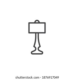 Night lamp line icon. linear style sign for mobile concept and web design. Table lamp outline vector icon. Symbol, logo illustration. Vector graphics
