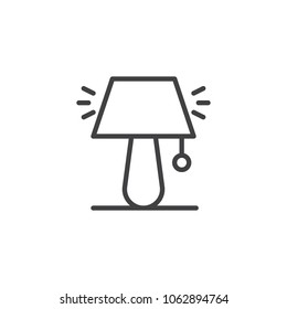 Night lamp outline icon. linear style sign for mobile concept and web design. Desktop lamp simple line vector icon. Symbol, logo illustration. Pixel perfect vector graphics